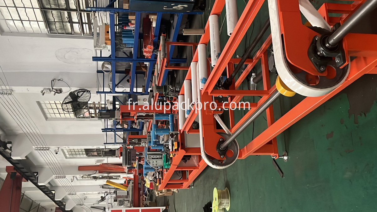 automatic film sticking machine for aluminum